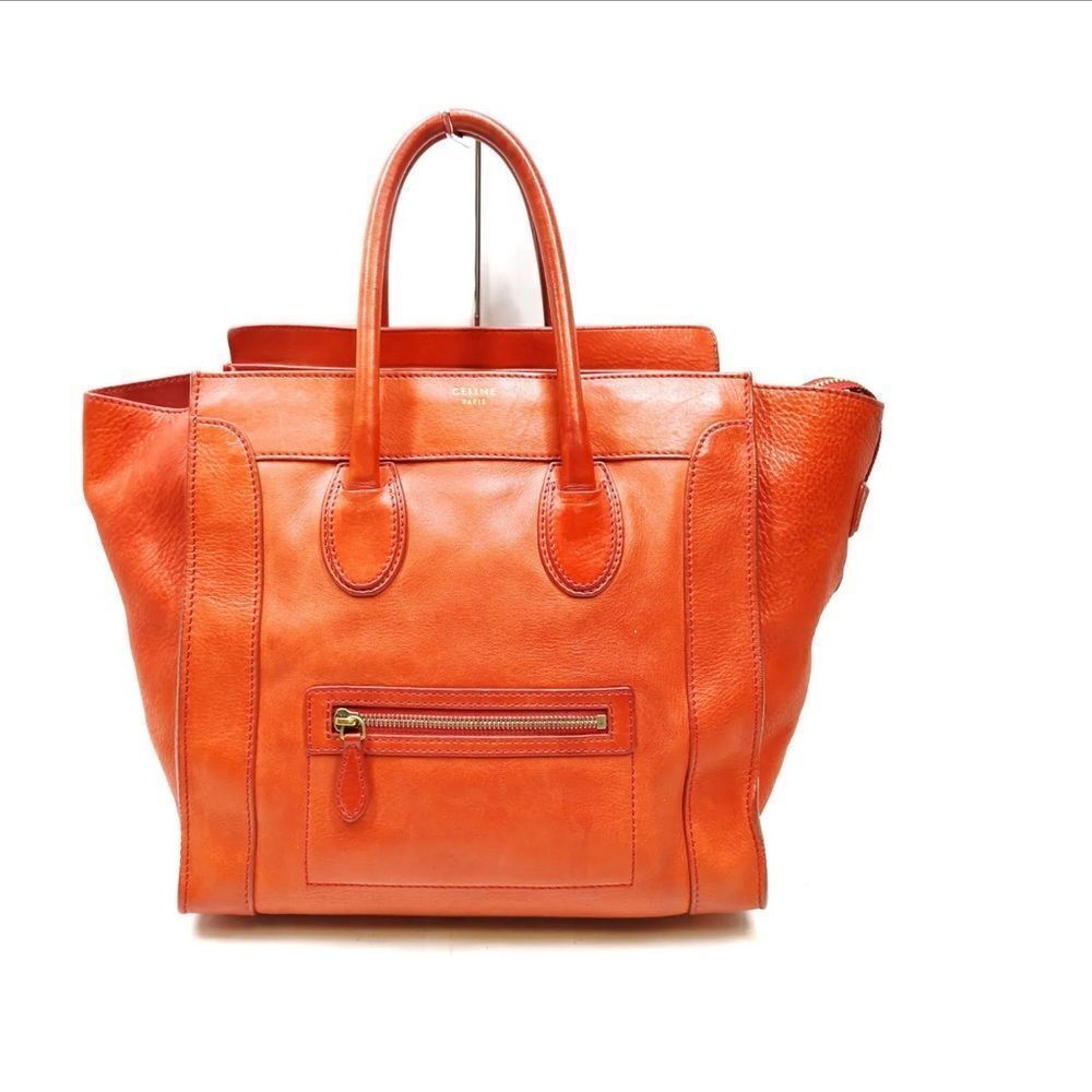 CELINE Hand Bag  Red Leather